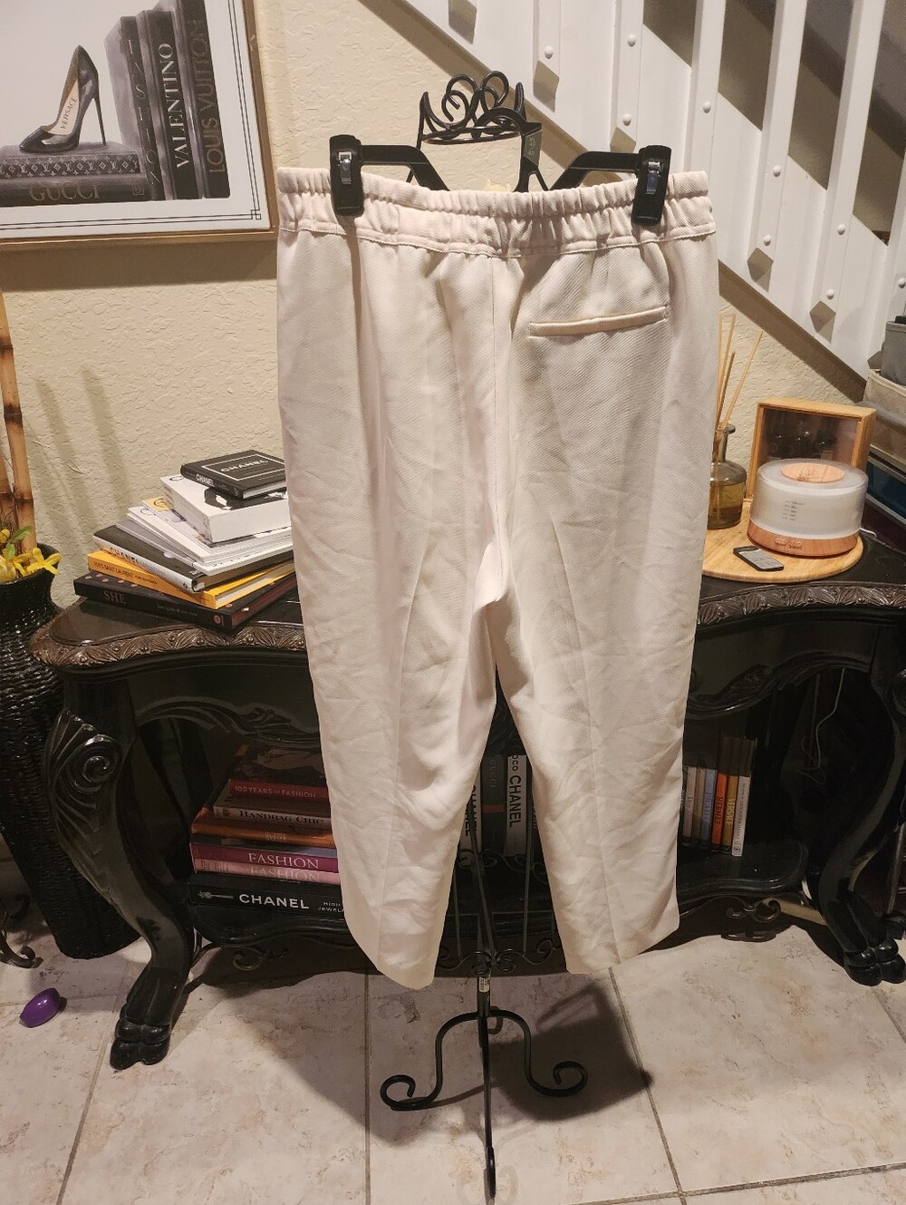 Reiss Hailey Cream Petite Tapered Pull On Trousers size 6 - Picture 6 of 6